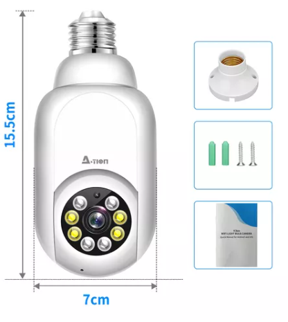 Cámara De Seguridad E27 Socket 360 Wifi 2,4g/5g 1080p 2nlf